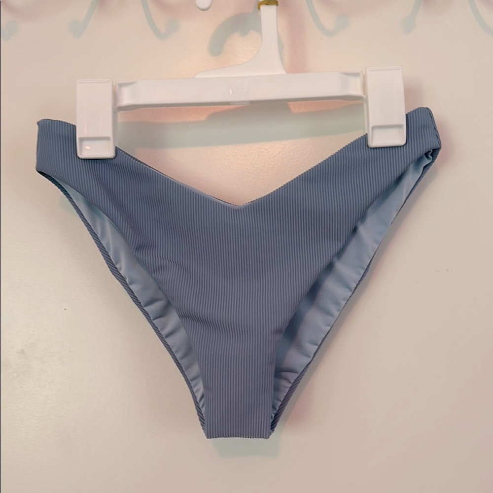 Beach Riot Ribbed Blue Bikini Bottom
